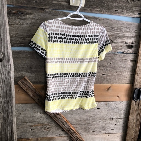 RICKI'S Size Med Yellow/Black/Grey Front Crossover Blouse - Picture 3 of 5